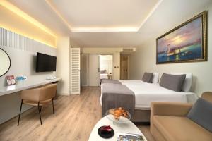 TV a/nebo společenská místnost v ubytování Orka Taksim Apart Hotel