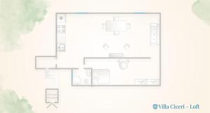 a floor plan of a small house at Luxury Apartments in Villa Cardinal Ciceri by Rent All Como in San Fermo della Battaglia
