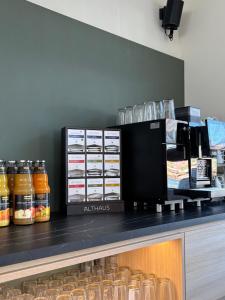 Kuchyň nebo kuchyňský kout v ubytování Hotel am Stadthaus