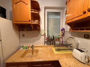 A kitchen or kitchenette at Duplex House on the Castle Road with a Seaview