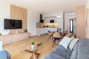 A kitchen or kitchenette at SOLARIS APARTMÁNY Pálava