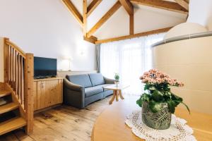 Televízia a/alebo spoločenská miestnosť v ubytovaní Hotel Tenz