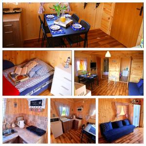 a collage of pictures of a kitchen and a house at PRZYSTAŃ CISZY in Jantar