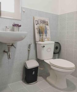 a bathroom with a toilet and a sink at 2 Bedrooms 1 living room near Old City in Chiang Mai +80 photos