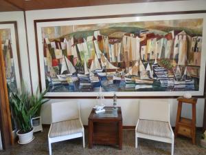 A seating area at Hostal Port Fornells