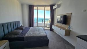 Μια τηλεόραση ή/και κέντρο ψυχαγωγίας στο Sea View Apartments