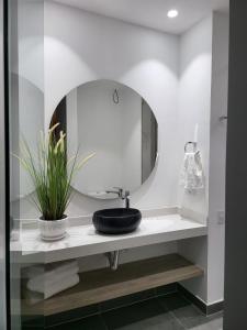 Koupelna v ubytování Hotel Mediterraneo