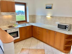 Kuchyň nebo kuchyňský kout v ubytování Pension Hofberg