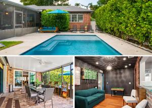 een huis met een zwembad en een patio bij Game Room Pool Fun, Close To Downtown Life in West Palm Beach