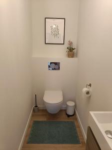 a white bathroom with a toilet and a sink at HYTTA in Arendonk +21 photos
