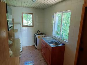 Kuchyň nebo kuchyňský kout v ubytování Refugio Natural Pucón