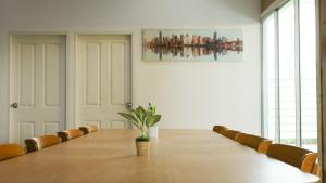 a large conference room with a long table and chairs at Airport Bangkok Villa in Ban Hua Takhe +34 photos