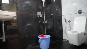 a bathroom with a toilet and a sink at Arcadia Homestay in Kāsarkod