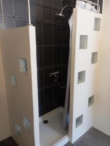 Un baño con ducha y un inodoro. en Maison Les Hirondelles, en Carcassonne 49 fotos más
