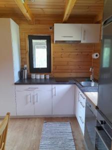 Kuchyň nebo kuchyňský kout v ubytování Domek letniskowy całoroczny nad jeziorem