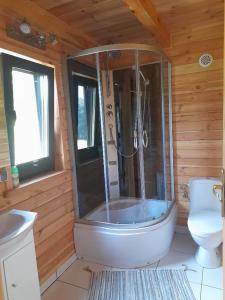 Koupelna v ubytování Domek letniskowy całoroczny nad jeziorem