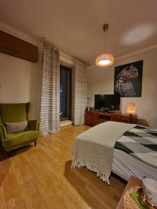 Televízia a/alebo spoločenská miestnosť v ubytovaní City Center Studio Apartments