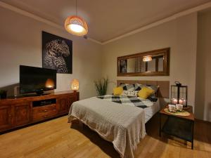 Łóżko lub łóżka w pokoju w obiekcie City Center Studio Apartments