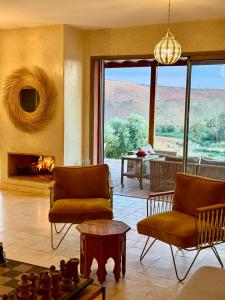 Χώρος καθιστικού στο Kasbah Oum Rabia