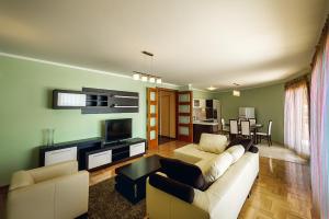 Телевизор и/или развлекательный центр в Luxury Apartments Rafailovichi 1 st of the sea line