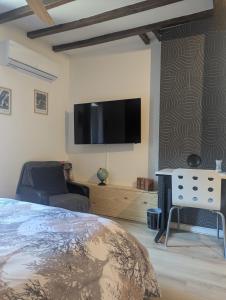 Et tv og/eller underholdning på Le nid des voyageurs, Maison de vacances familiale