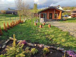 a house with a garden in front of it at Family House Volosianka in Volosyanka