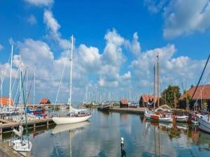 a group of boats docked in a harbor at Holiday Home in Grou near Cycling Route in Grou
