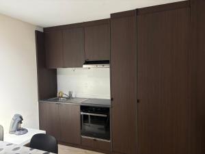 Η κουζίνα ή μικρή κουζίνα στο Studio zeezicht +8 φωτογραφίες