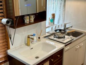 TOKYO SKYTREE HOUSE-Multiple room stylesにあるキッチンまたは簡易キッチン