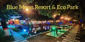 a blue moon resort and eco park at night at Blue Moon Resort & Eco Park, Bogura, Bangladesh in Bogra