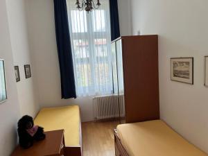 Postel nebo postele na pokoji v ubytování Schöne Ferienwohnung in Seebad Bansin 200m vom Strand (Heringsdorf, Kaiserbäder, Usedom)