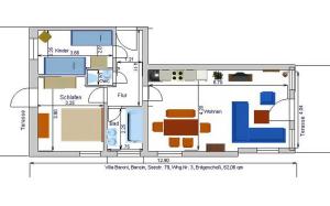 Půdorys ubytování Schöne Ferienwohnung in Seebad Bansin 200m vom Strand (Heringsdorf, Kaiserbäder, Usedom)