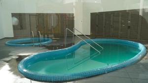 金马仑高原Palas Horizon Resident 3BR near Kea Farm Market, Cameron Highland的建筑物内的大型游泳池