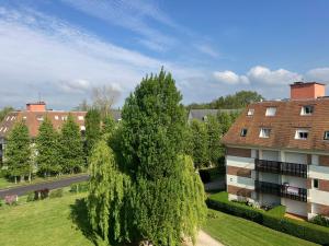 an overhead view of a tree next to a building at Cocon neuf entre mer et campagne 4Pers Parking privé in Villers-sur-Mer
