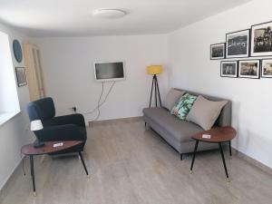 兹曼Dugi otok, Žman, Stara pošta的带沙发和椅子的客厅