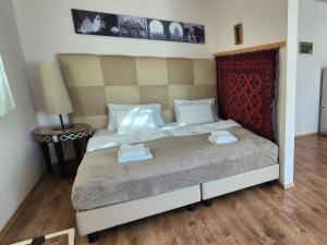 A bed or beds in a room at Sofia Apartment Kázmér