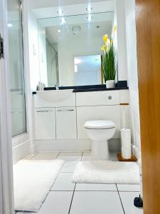 Koupelna v ubytování High Rise En-suite Room With Gym And Free Parking in Royal Docks Excel E16 London