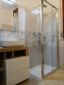 a bathroom with a shower and a sink at Il Mezzanino in Cervia