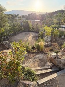 Una vista de un camino de tierra con árboles y rocas. en Villa Sabbia, en Lecci 20 fotos más