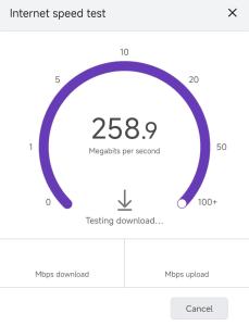 a screenshot of the internet speed test on a phone at Charming 1 BR apartment walk to city centre in Belfast +24 photos