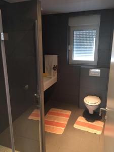 Apartments Barbic في أوماغ: حمام مع دش ومرحاض ونافذة