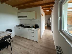 Kuchyň nebo kuchyňský kout v ubytování Glamping Prokop