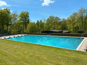 a swimming pool in the middle of a yard at Appartement am See in Litschau