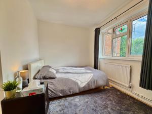 ロンドンにあるThe Vallance Houseのベッドと窓のある寝室
