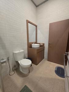 a bathroom with a toilet and a sink and a mirror at Gili Sal EE in Gili Trawangan +30 photos