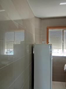 a kitchen with a refrigerator in a room at Casa Das Riscas Verdes in Gafanha da Encarnação +15 photos