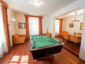 a living room with a pool table in it at Mlýn Davídkov in Hryzely