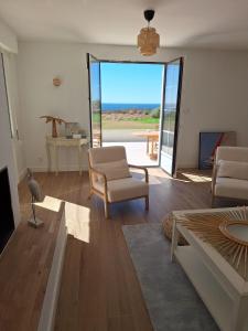 Χώρος καθιστικού στο Maison des 3 îles