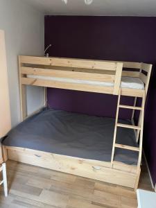 Ένα ή περισσότερα κρεβάτια σε δωμάτιο στο Rez de jardin CABOURG