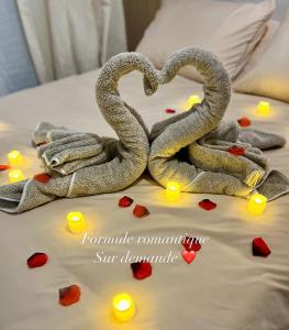 Katil atau katil-katil dalam bilik di Suite Evasion, Baignoire Balneo +9 gambar